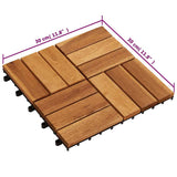 Decking Tiles 30 x 30 cm Acacia Set of 20 - Low Angle