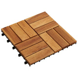 Decking Tiles 30 x 30 cm Acacia Set of 30 - Front View