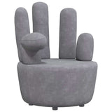 Chair Hand-shaped Grey Velvet