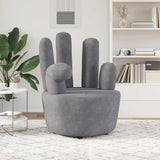 Chair Hand-shaped Grey Velvet - Side View