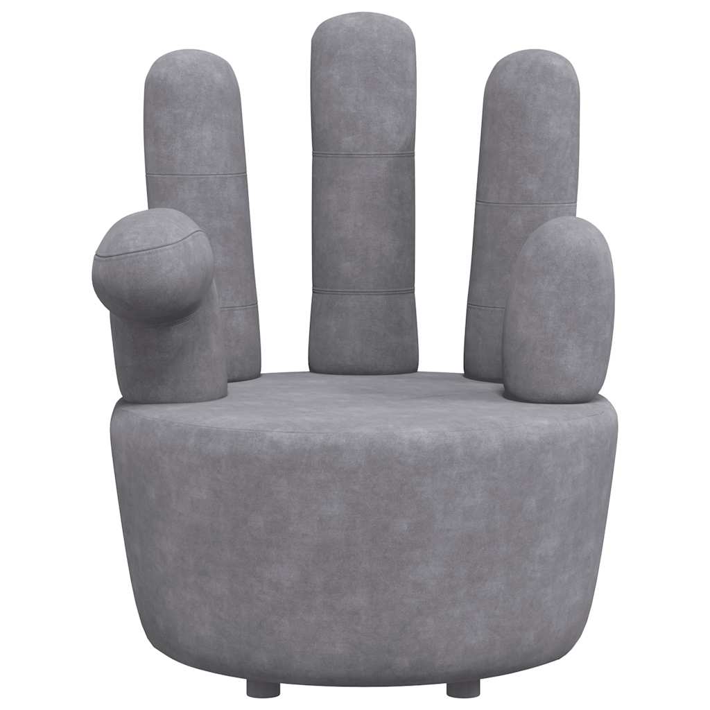 Chair Hand-shaped Grey Velvet