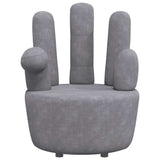 Chair Hand-shaped Grey Velvet
