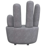 Chair Hand-shaped Grey Velvet