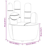 Chair Hand-shaped Grey Velvet
