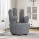 Chair Hand-shaped Grey Velvet