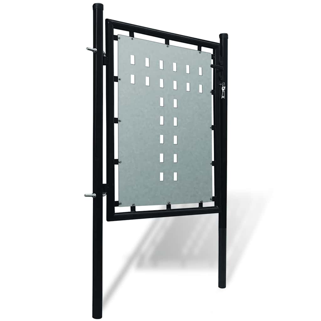 Black Single Door Fence Gate 100x75 cm