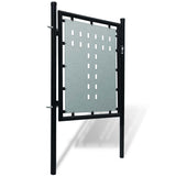 Black Single Door Fence Gate 100x75 cm - Front View