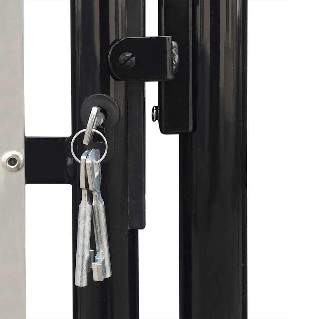 Black Single Door Fence Gate 100x75 cm