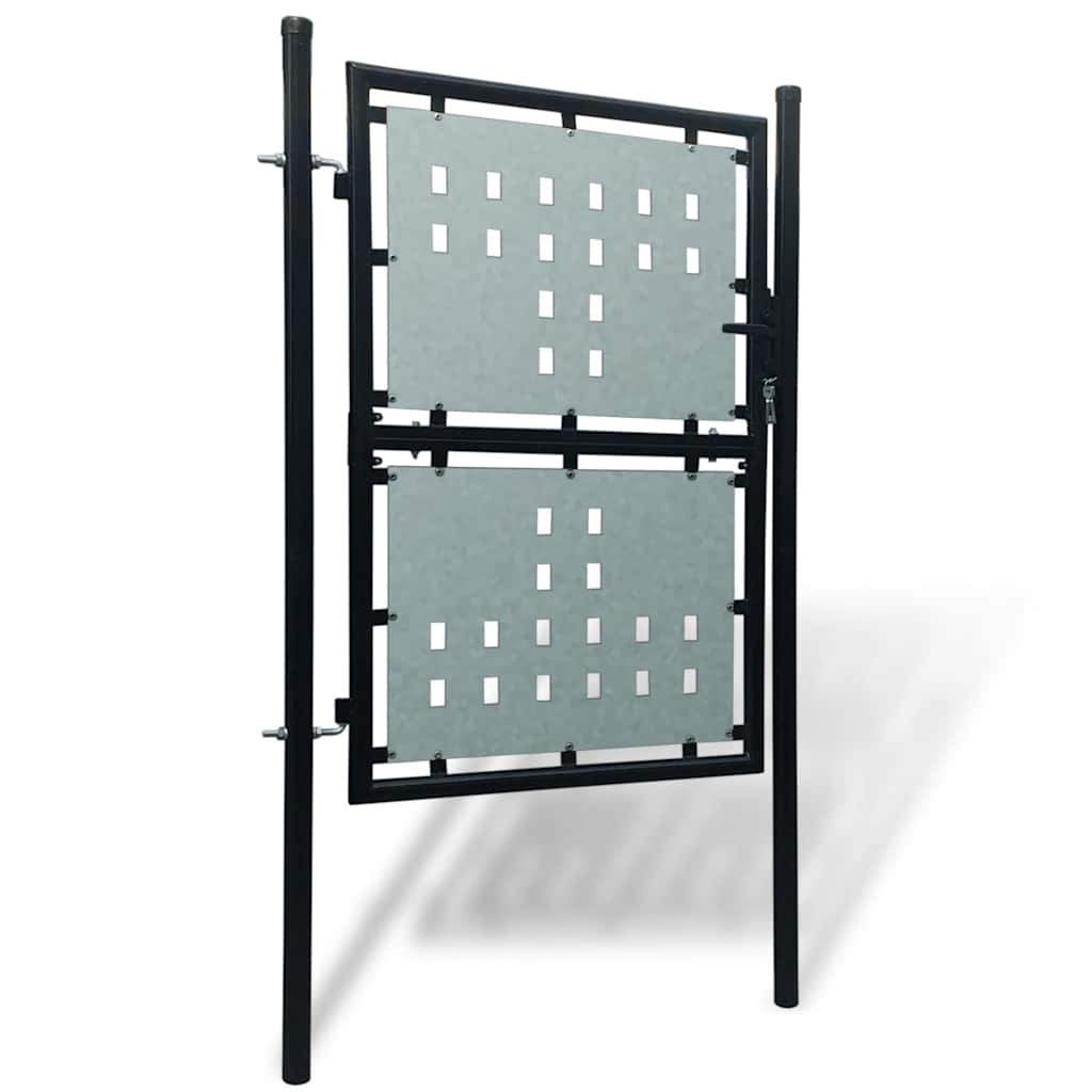 Black Single Door Fence Gate 100x200 cm