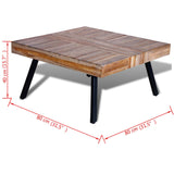 Coffee Table Square Reclaimed Teak Wood - Close-Up Angle