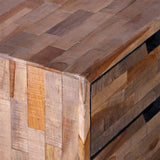 Nightstand with 2 Drawers Reclaimed Teak Wood - Low Angle