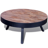 Coffee Table Round Reclaimed Teak Wood - Side View