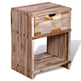 Nightstand with Drawer Reclaimed Teak Wood - Top-Down View