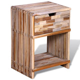 Nightstand with Drawer Reclaimed Teak Wood - 45-Degree Angle