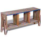 TV Cabinet with 3 Shelves Stackable Reclaimed Teak Colourful - Side View