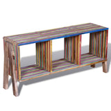 TV Cabinet with 3 Shelves Stackable Reclaimed Teak Colourful - Top-Down View