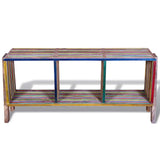 TV Cabinet with 3 Shelves Stackable Reclaimed Teak Colourful - 45-Degree Angle