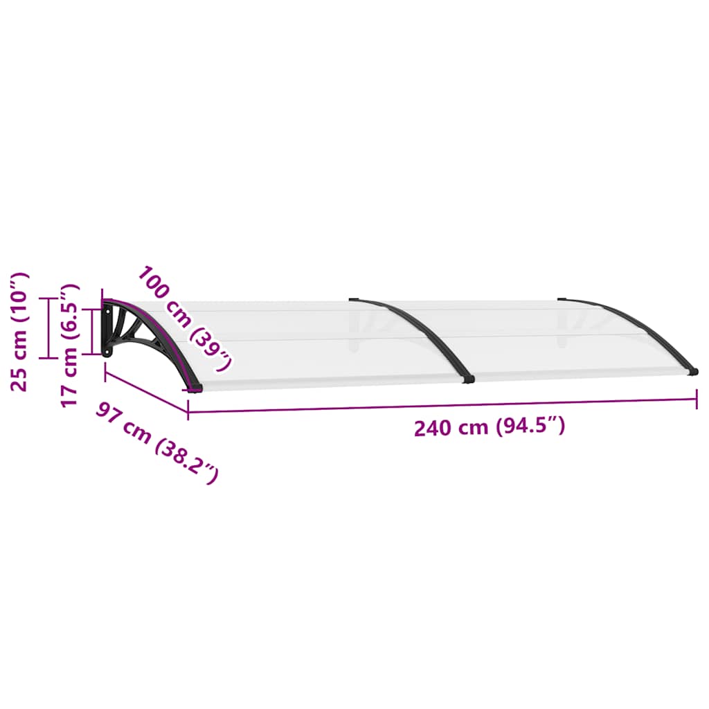 Door Canopy 240 x 100 cm PC