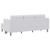 Sectional Sofa 3-Seater Artificial Leather White