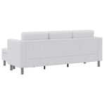 Sectional Sofa 3-Seater Artificial Leather White