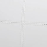 Sectional Sofa 3-Seater Artificial Leather White - Close-Up Angle