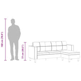 Sectional Sofa 3-Seater Artificial Leather White
