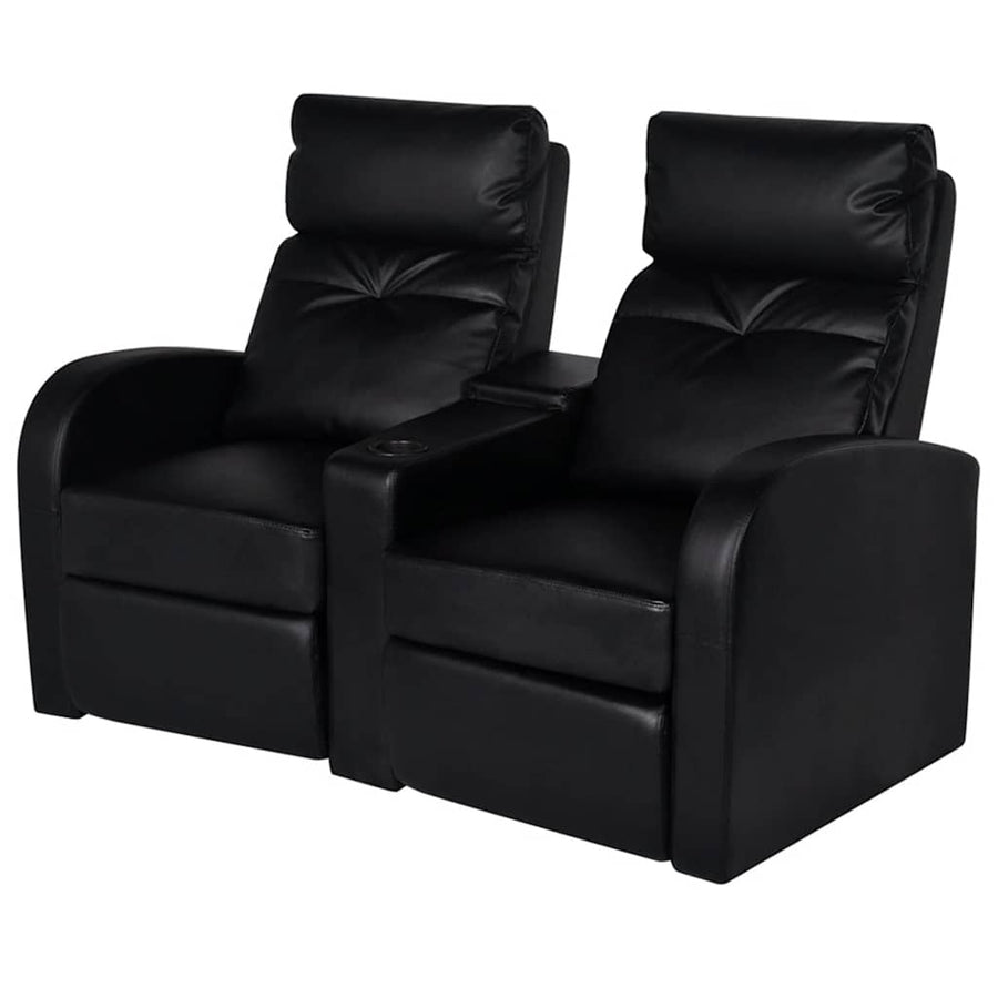 Recliner 2-seat Artificial Leather Black