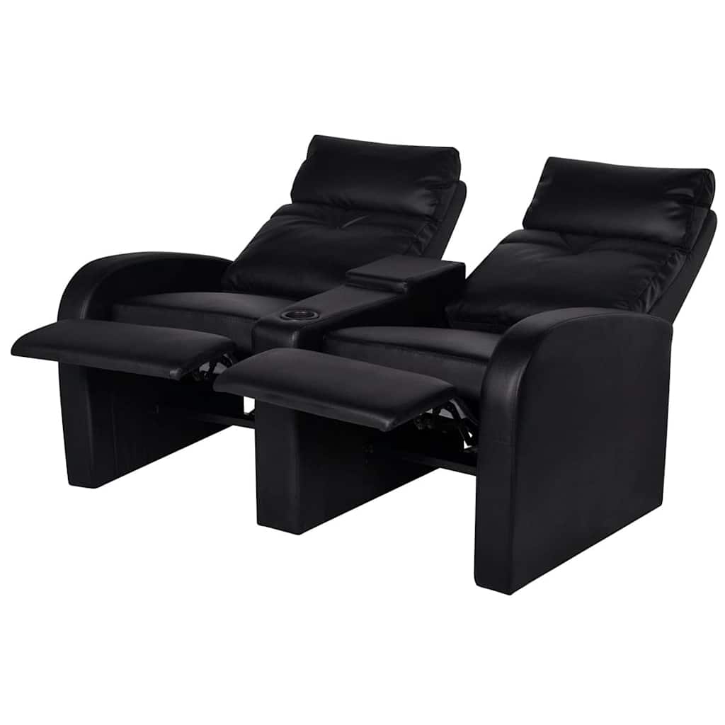 Recliner 2-seat Artificial Leather Black