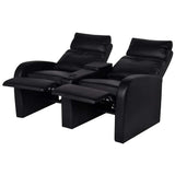Recliner 2-seat Artificial Leather Black - Side View