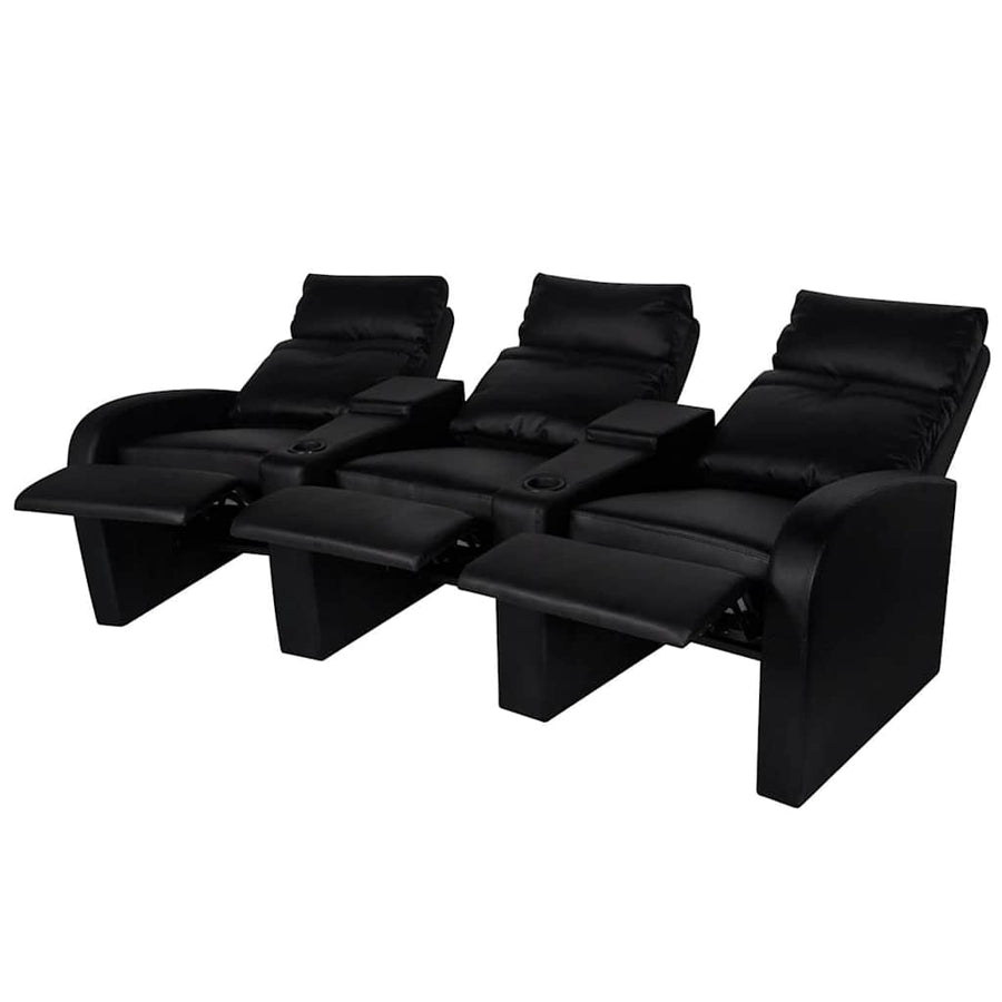 Recliner 3-seat Artificial Leather Black