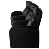 Recliner 3-seat Artificial Leather Black - Side View