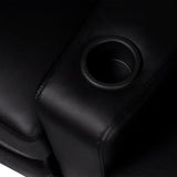Recliner 3-seat Artificial Leather Black - Top-Down View
