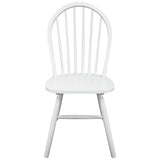 Dining Chairs 2 pcs White Solid Rubber Wood