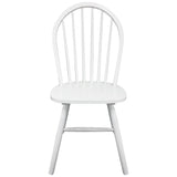 Dining Chairs 2 pcs White Solid Rubber Wood - Side View