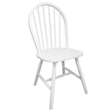 Dining Chairs 2 pcs White Solid Rubber Wood - Top-Down View