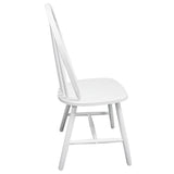 Dining Chairs 2 pcs White Solid Rubber Wood - 45-Degree Angle