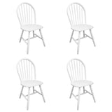 Dining Chairs 4 pcs White Solid Rubber Wood