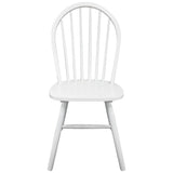 Dining Chairs 4 pcs White Solid Rubber Wood - Side View