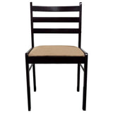 Dining Chairs 4 pcs Brown Solid Rubber Wood and Velvet