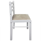 Dining Chairs 2 pcs White Solid Rubber Wood and Velvet - 45-Degree Angle