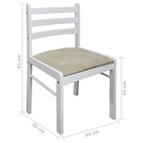 Dining Chairs 2 pcs White Solid Rubber Wood and Velvet