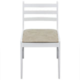 Dining Chairs 4 pcs White Solid Rubber Wood and Velvet
