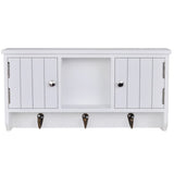 Wall Cabinet for Keys and Jewellery with Doors and Hooks - Side View