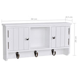 Wall Cabinet for Keys and Jewellery with Doors and Hooks - Low Angle