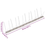 4-row Stainless Steel Bird & Pigeon Spikes Set of 6 3 m - Close-Up Angle