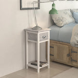 Nightstand with 1 Drawer Grey and White - Front View