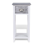 Nightstand with 1 Drawer Grey and White