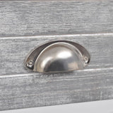 Nightstand with 1 Drawer Grey and White - 45-Degree Angle