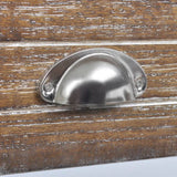 Nightstand with 1 Drawer Brown and White - 45-Degree Angle