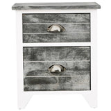Nightstand 2 pcs with 2 Drawers Grey and White - 45-Degree Angle